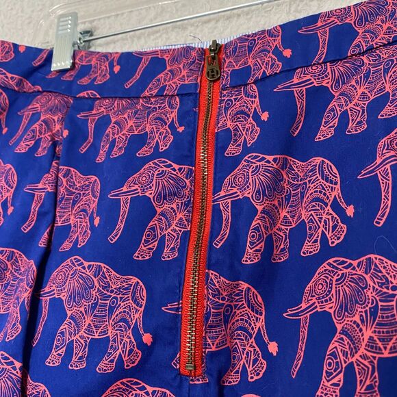 Hatley Womens Knee Skirt Size 6 Cotton Graphic Elephant Print Pink‎ Blue - Picture 6 of 13